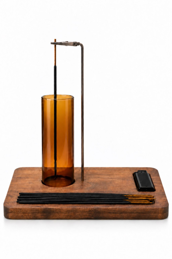 Wooden Incense Holder with Lighter Wooden Incense Holder with Lighter